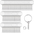Schlüsselringe – aus Metall, 100 Stück, 25mm, silber