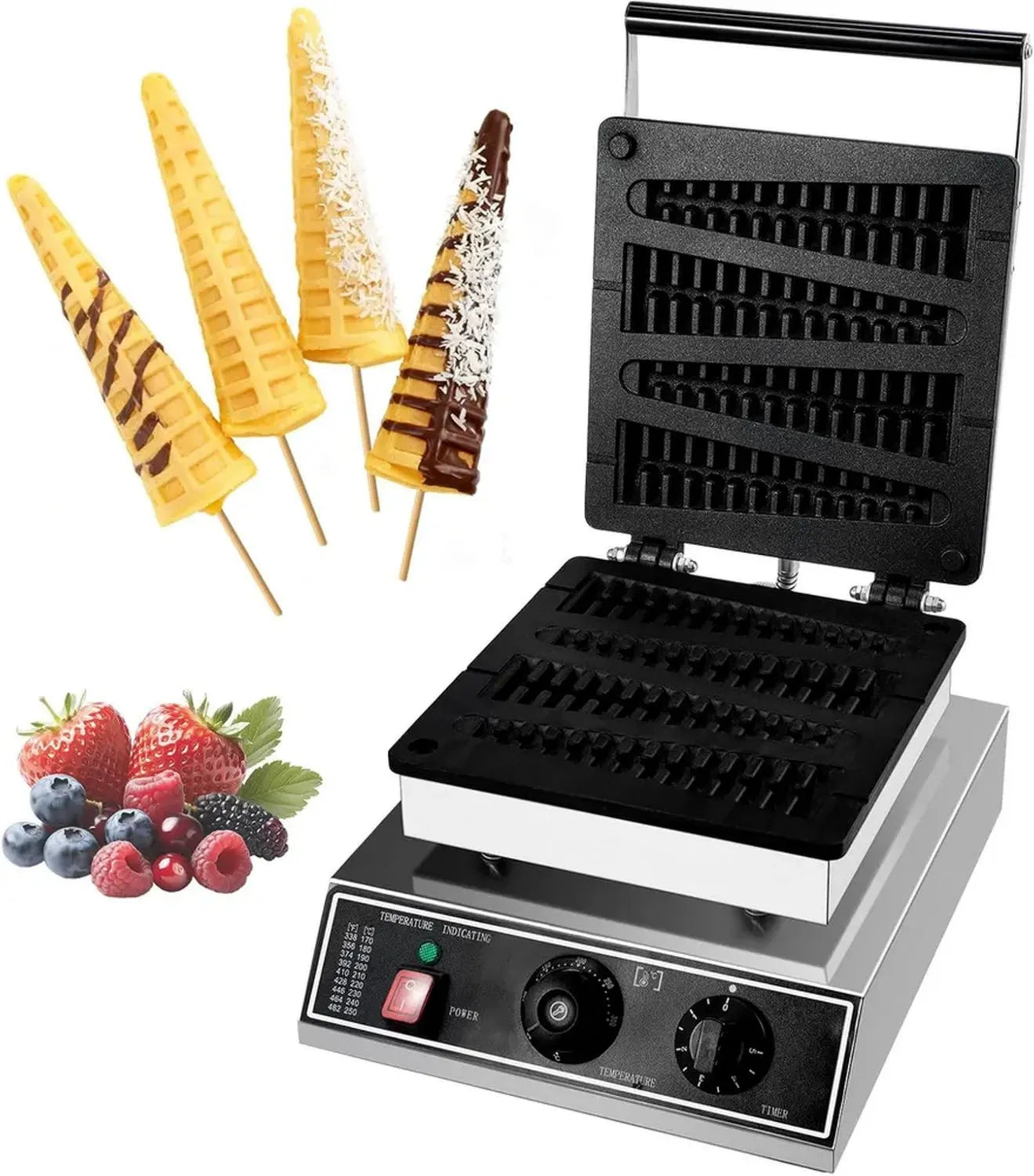 Profi Lolly-Waffeleisen Tannenbaum-Design, Antihaftbeschichtung, 220-240V, für Café, Restaurant, Dessert-Shop