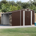 Gartengerätehaus aus Verzinktem Stahl, Braun, 277x366x179 cm